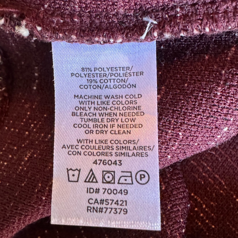 Ann Taylor Factory Marled Burgundy and Ivory Knit Dress Large - Picture 10 of 10